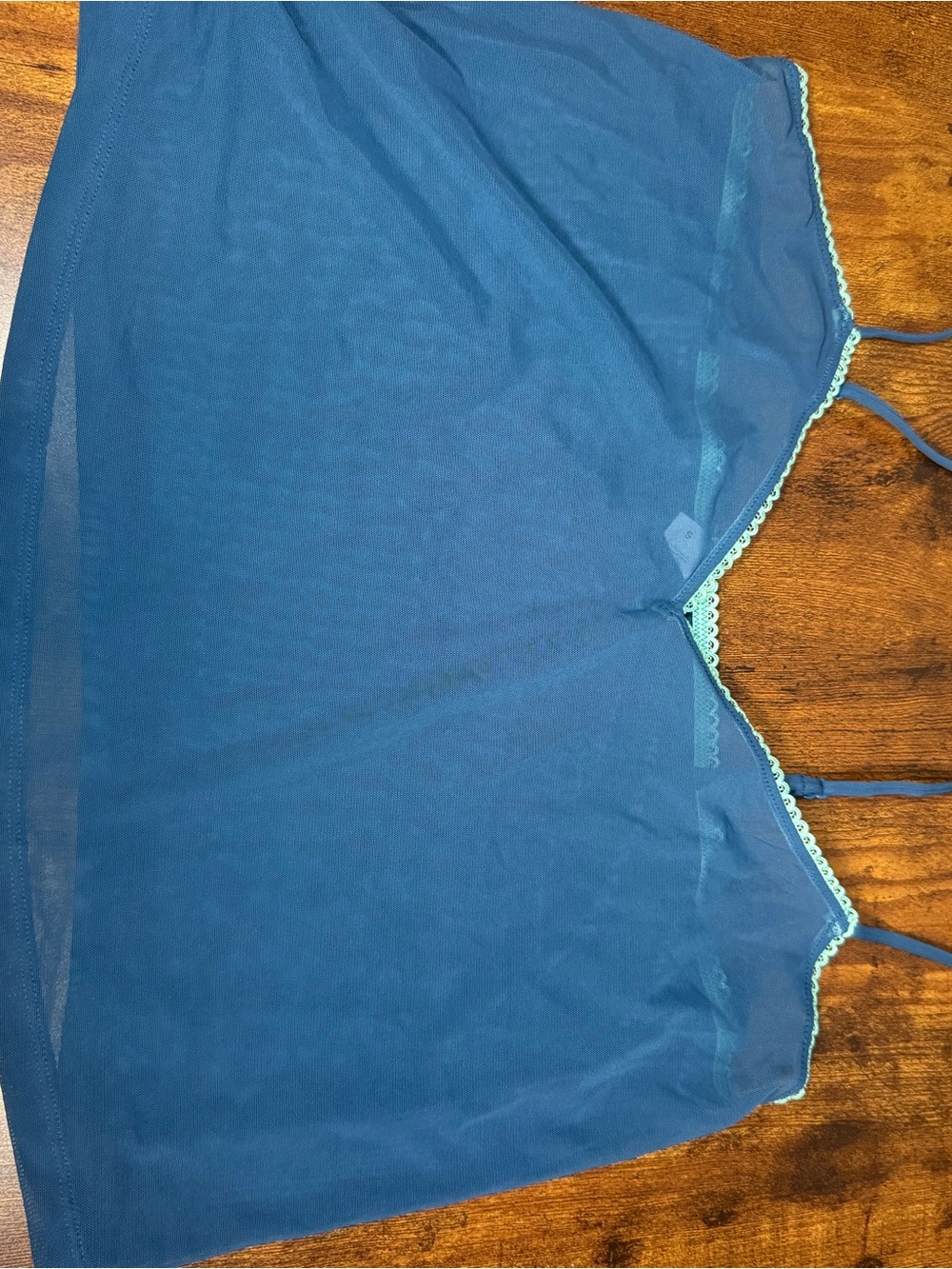 Parade Sheer Mesh Camisole Blue Mint Trim Size Small
